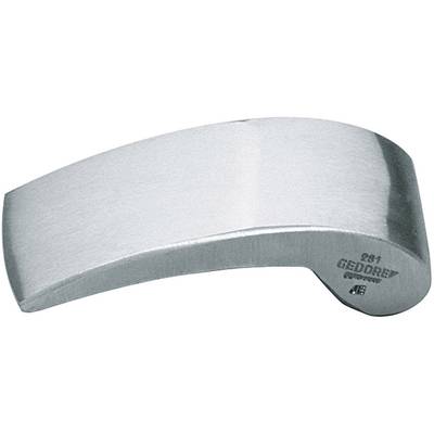 A curved, silver shrinking hammer by GEDORE, made of metal, commonly used for working with car body panels during automotive repair.