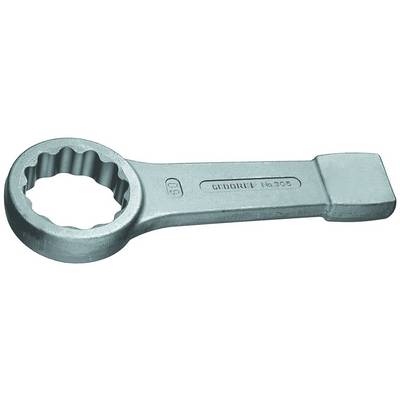 A silver ring spanner with a hexagonal handle and engraving 'GROBET 16.305', used for fastening screws.