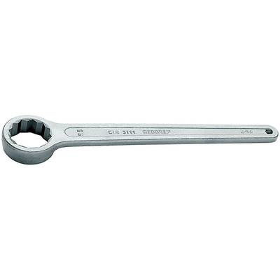 A silver spanner lies horizontally; suitable for tightening or loosening nuts and bolts.