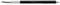 A black ballpoint pen with a silver clip and a ribbed grip surface lies horizontally.