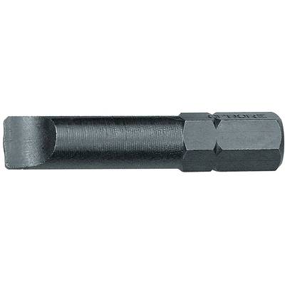 A cylindrical metal tool with a hexagonal base and a flat, bevelled tip. Used for piercing or cutting.