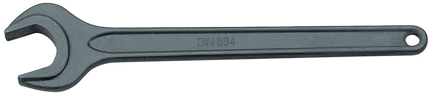 A simple metal spanner with the marking 'DIN 894' on the handle.