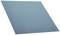 A large, smooth, blue rectangle, captured from an angled bird's eye view, represents an industrial metal plate.