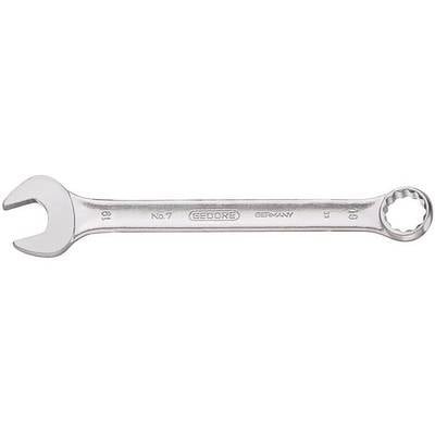 A silver GEDORE combination spanner, size No. 7, with open-end and ring spanner sides, suitable for use on hexagon nuts.