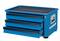 A blue toolbox with three pulled-out drawers and the inscription 'GEDORE' on the side.