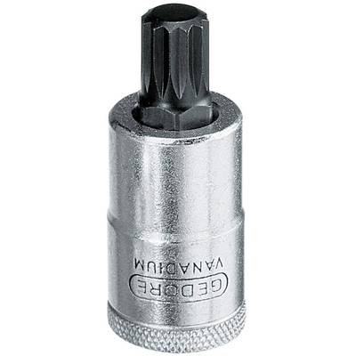 A silver socket key attachment with a black, star-shaped insert and the inscription 'VANADIUM GEDORE'.
