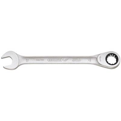A silver spanner with the inscription 'GEDORE', 'MADE IN GERMANY', size 17, shows an open-ended and a ring-end side.
