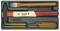 A tool set with a hammer, chisel and pins in a black foam case, suitable for precise craftwork.