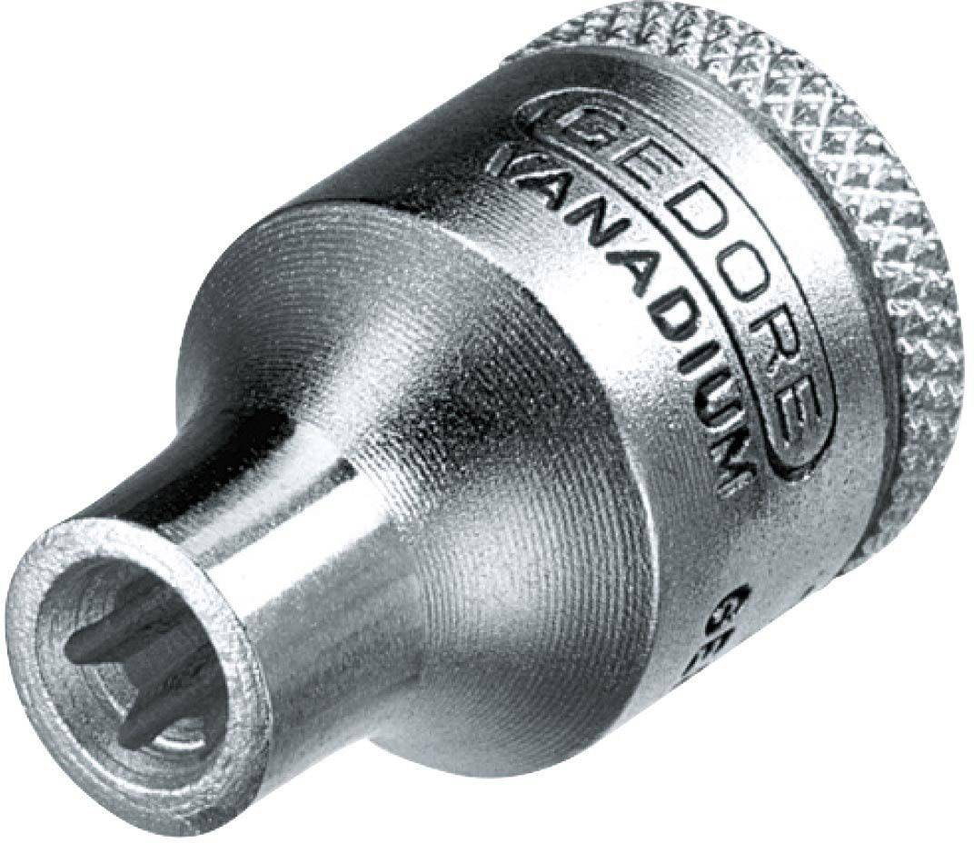 Socket spanner with 'Gedore Vanadium' inscription, made of metal, cylindrical shape with ridged edge, suitable for hand tools.