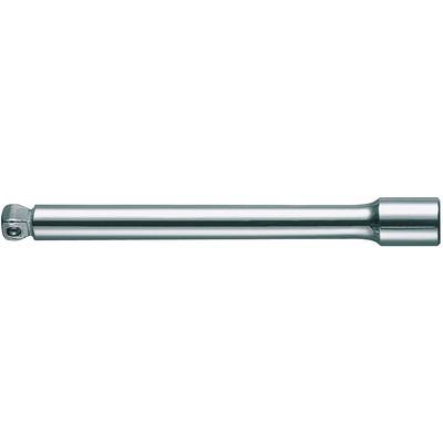 Chrome-plated socket extension bar with a square end for use with sockets, employed in mechanics to access hard-to-reach screws.
