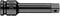 Black extension for socket wrench with square drive and round base, suitable for mechanical tools.