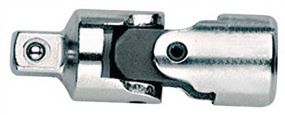 Metallic joint adapter for tools with rectangular handles, enabling flexible movements when working in confined spaces.