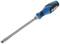 Flat-head screwdriver with a blue-black handle and silver-coloured blade, suitable for loosening or tightening slotted head screws.