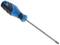 Cross-head screwdriver with a blue-black handle and silver metal blade.