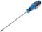Phillips screwdriver with blue-black handle and silver metal blade.