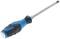 A blue screwdriver with a black ergonomic handle, suitable for cross-head screws.