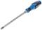 Blue cross-head screwdriver with ergonomic handle, suitable for precise work.