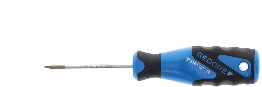 A blue screwdriver with a black handle and a T8 Torx tip, suitable for specific screw head types.