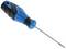 Screwdriver with an ergonomic blue-black handle and long, thin blade, suitable for Torx T15 screws.