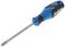 Screwdriver with a blue-black handle and a long, metallic shaft.