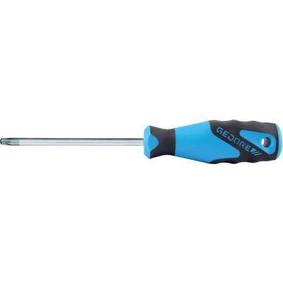 A blue-and-black GEODRE screwdriver with a long metal shaft, shown horizontally on a white background.