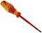 A red and yellow insulated screwdriver by Gedore, suitable for electrical work. Ergonomically designed handle.
