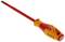 A red and yellow screwdriver with a flat blade, ergonomic handle, and brand name 'GEDORE' on the handle, isolated on a white background.