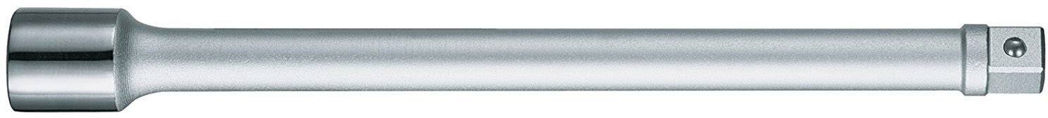 A silver, metallic extension rod. Primarily cylindrical with a locking mechanism at the end.