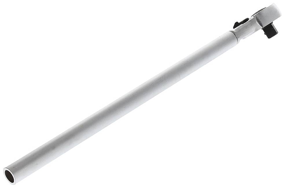 A silver-coloured, extendable lever with a black locking mechanism at the head. Suitable for enhanced leverage.