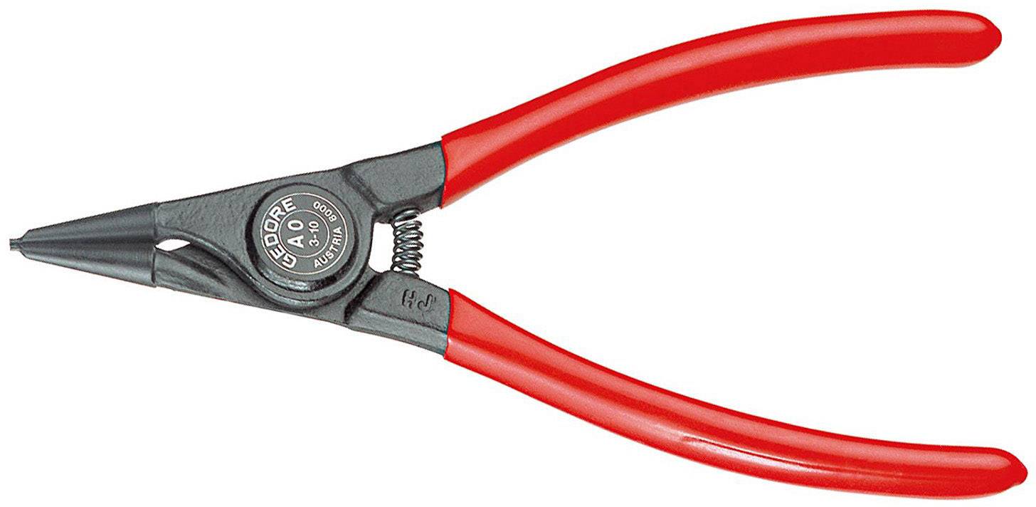 Pliers with red handles and a tapered tip. Suitable for shaping wire and metal. Tool brand visible on the pliers' joint.