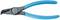 Pliers with blue handles, for working on workpieces.