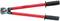 A red cable cutter with black handles, suitable for cutting thick cables or metal rods. Brand name visible.