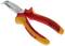 A red and yellow insulated flat pliers, suitable for work on electrical cables up to 1000 volts.