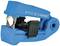 Blue cable stripper with inscription 'PTFE 0.1-4mm²', suitable for stripping cables of varying thicknesses.