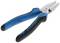 A blue and black combination pliers with an ergonomic handle lies on a white background.