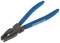 A pair of pliers with blue handles, suitable for securing magnetic metal clips.