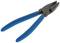A pair of pliers with blue handles, suitable for gripping and cutting wires or similar materials.