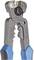 Wire crimping pliers with blue handles, silver metal tips, side-engraved with 'Austria' and 'Made in'.