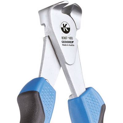 Side cutters with blue handles, marked with 'GEDORE' and 'Made in Austria'.
