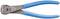 A silver wire cutting pliers with blue handles, suitable for precisely cutting electrical wires.