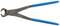 Farrier's pincers with a blue handle, specifically designed for removing horseshoe nails, featuring curved jaws for improved grip.