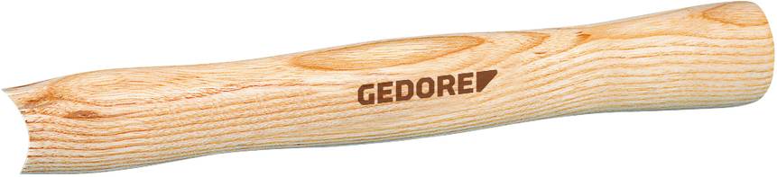 Wooden handle of a tool with the inscription 'GEDORE'.