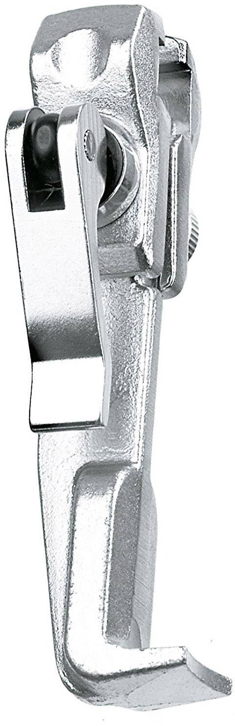 A silver toggle clamp with a lever mechanism, primarily used for securing and adjusting objects.