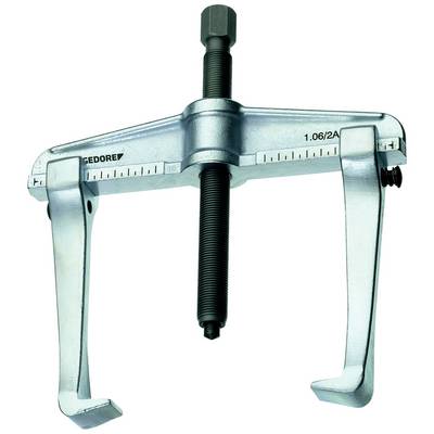 A two-legged metal puller with threaded screw and adjustable arms, suitable for removing tight parts.