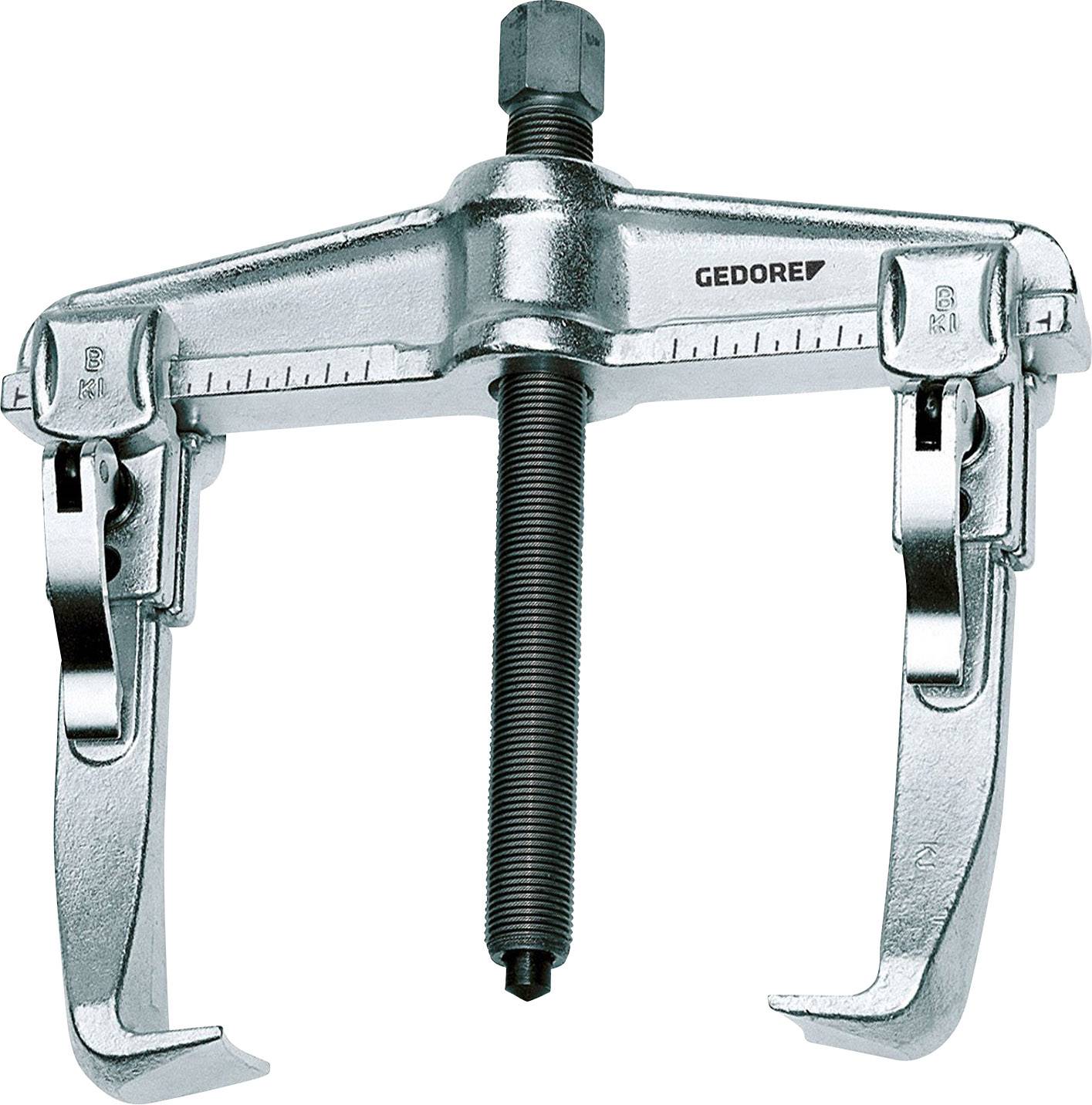 A metal puller with two arms and a central screw, by the brand GEDORE. Used in mechanical engineering.