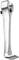 Metallic crowbar with a curved end and flat point, suitable for lifting objects or opening crates.