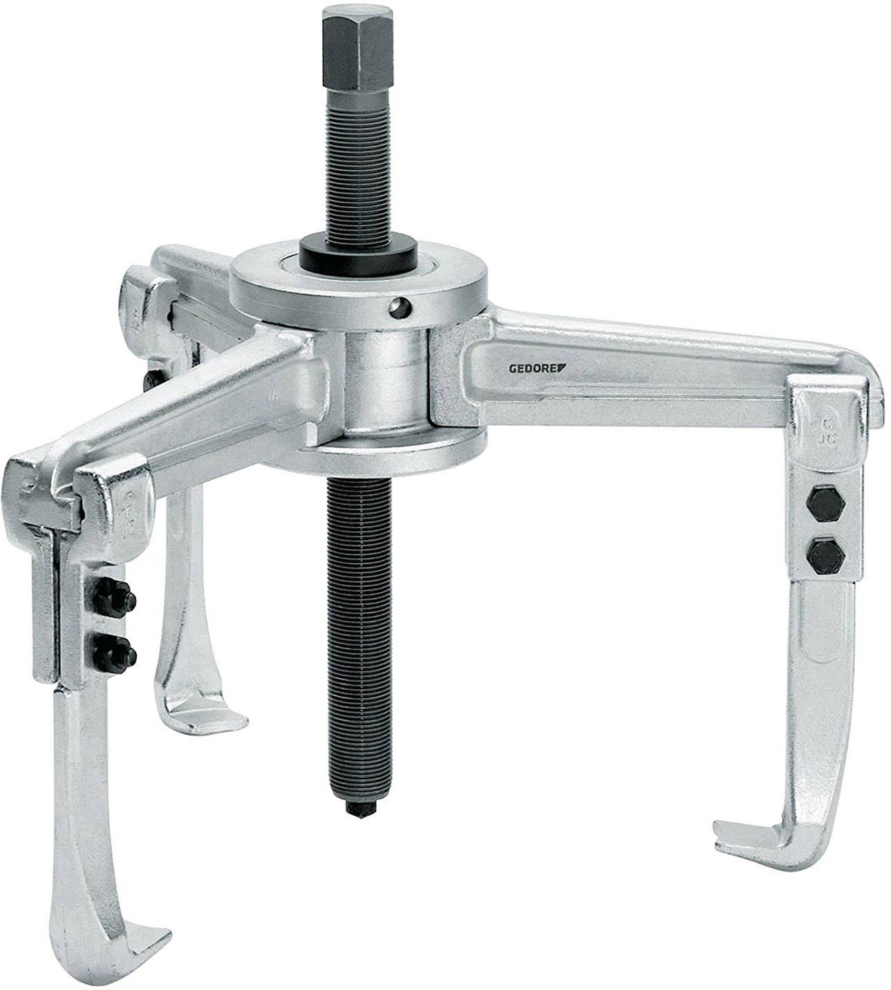 A metal three-arm puller with a screw mechanism, primarily used for removing seized or stuck parts.