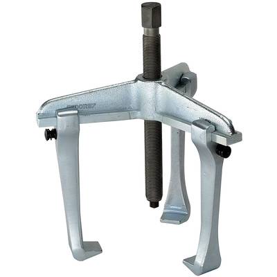 A three-legged metal puller for removing bearings or gears, with a central screw to adjust the gripper position.