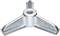 'Singular Y-shaped metal component with a central threaded section, set against a white background.'