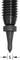 Close-up of a tapered screw mandrel with a pointed end, with a thread above it. The distance 'S' is marked underneath with a double-headed arrow.